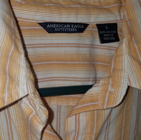 AEO button down womens striped orange Vintage - Picture 4 of 8